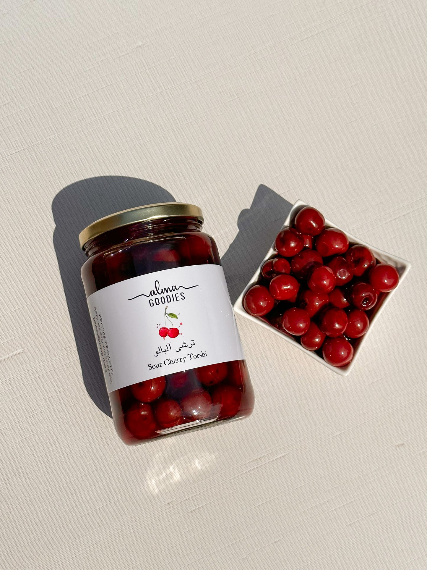 Sour Cherry Torshi (ترشی آلبالو) - A Tangy and Delightful Pickled Treat (450 G)