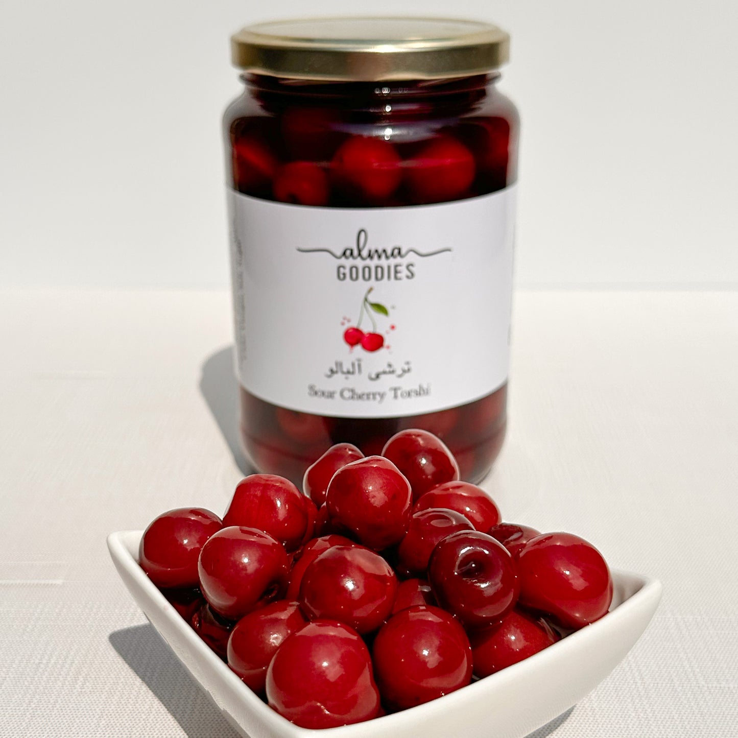 Sour Cherry Torshi (ترشی آلبالو) - A Tangy and Delightful Pickled Treat (450 G)